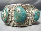 Heavy Huge Men's Vintage Native American Navajo Royston Turquoise Sterling Silver Bracelet Old-Nativo Arts