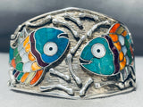 Unique Southwestern Double Fish Opal Sterling Silver Bracelet-Nativo Arts