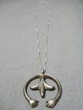 Marvelous Vintage Navajo Sterling Silver Necklace Native American-Nativo Arts