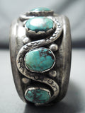 Native American Important Snake Vintage Navajo Royston Turquoise Sterling Silver Snake Bracelet-Nativo Arts