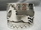 Very Important Vintage Native American Navajo Vernon Haskie Sterling Silver Bracelet Old-Nativo Arts