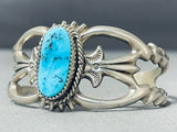 Astonishing Vintage Native American Navajo Kingman Turquoise Sterling Silver Bracelet Signed-Nativo Arts