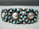 One Of Best Vintage Navajo/ Zuni Turquoise Snake Eyes Sterling Silver Bracelet-Nativo Arts