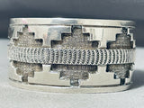 Ricky Martinez Signed Magnificent Vintage Native American Navajo Sterling Silver Bracelet-Nativo Arts