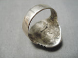 Wonderful Vintage Native American Navajo Kingman Turquoise Sterling Silver Ring Old-Nativo Arts