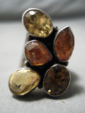 Unbelievable Navajo Amber & Citrine Sterling Silver Native American Ring-Nativo Arts
