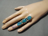 Incredible Vintage Native American Navajo Turquoise Sterling Silver Ring Old-Nativo Arts
