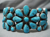 Incredible Vintage Native American Navajo Blue Gem Turquoise Sterling Silver Native Bracelet-Nativo Arts