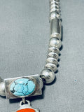 Native American Important Comanche Apache Turquoise Inlay Vintage Sterling Silver Necklace-Nativo Arts