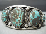 Heavy Vintage Native American Navajo Bisbee Turquoise Sterling Silver Bracelet Old Cuff-Nativo Arts