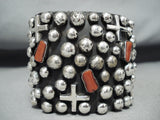 Monster Native American Navajo Coral Sterling Silver Bracelet-Nativo Arts