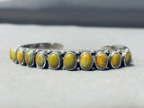 Signed Vintage Native American Navajo Domed Green Turquoise Sterling Silver Bracelet-Nativo Arts