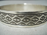 Impressive Navajo Sterling Silver Bangle Bracelet Native American-Nativo Arts