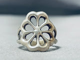 Impressive Vintage Native American Navajo Handcarved Sterling Silver Floral Ring-Nativo Arts