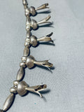 Early Vintage Native American Navajo Sterling Silver Squash Blossom Necklace-Nativo Arts