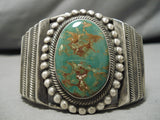 One Of Best Vintage Native American Navajo Ricky Martinez Turquoise Sterling Silver Bracelet-Nativo Arts