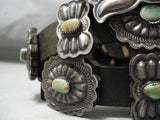 Important Vintage Native American Navajo Royston Turquoise Sterling Silver Concho Belt Old-Nativo Arts