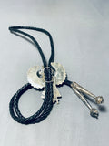 Spectacular Vintage Native American Navajo Turquoise Gigantic Sterling Silver Kachina Bolo-Nativo Arts