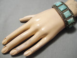 One Of The Best Vintage Native American Navajo Carico Lake Turquoise Sterling Silver Bracelet-Nativo Arts