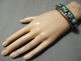 Important Apache Vintage Native American Navajo Persin Turquoise Sterling Silver Bracelet-Nativo Arts