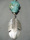 Important Vintage Native American Navajo Zuni Pete Gasper Turquoise Sterling Silver Necklace-Nativo Arts