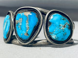 Important Mine Vintage Native American Navajo Turquoise Mountain Sterling Silver Bracelet-Nativo Arts
