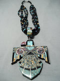 Native American One Of The Biggest Best Vintage Santo Domingo Turquoise Sterling Silver Necklace-Nativo Arts