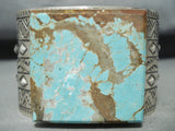 Newsworthy San Felipe #8 Turquoise Mine Sterling Silver Bracelet Signed-Nativo Arts
