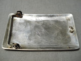 Rare New Mexico Shiprock Vintage Native American Navajo Thomas Singer Sterling Silver Buckle-Nativo Arts