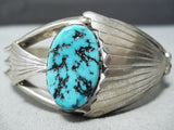 Dynamic Vintage Native American Navajo Sleeping Beauty Turquoise Sterling Silver Bracelet Old-Nativo Arts