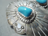 Marvelous Vintage Native American Navajo Turquoise Sterling Silver Earrings-Nativo Arts