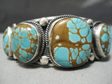 One Of Best Native American Navajo Royston Turquoise Sterling Silver Verdy Jake Bracelet-Nativo Arts