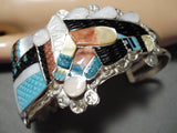 One Of The Best Vintage Native American Zuni Turquoise Kachina Sterling Silver Bracelet-Nativo Arts