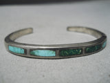 Wonderful Vintage Navajo Turquoise Sterling Silver Bracelet Old Native American-Nativo Arts