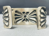 One Of The Best Native American Navajo Hand Repoussed Sterling Silver Bracelet-Nativo Arts