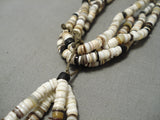 One Of The Finest Native American Navajo White Shell Heishi Jacla Necklace-Nativo Arts