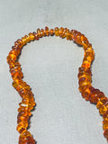 Native American Amazing Navajo Amber Stone Graduating Longer Necklace-Nativo Arts