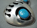 Tremendous Native American Navajo Blue Gem Turquoise Sterling Silver Earrings-Nativo Arts