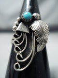 Fantastic Vintage Navajo Turquoise Sterling Silver Ring Native American Old-Nativo Arts