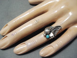 Fantastic Vintage Navajo Turquoise Sterling Silver Ring Native American Old-Nativo Arts