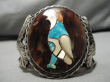 One Of Best Vintage Native American Zuni Santo Domingo Turquoise Sterling Silver Bird Bracelet-Nativo Arts