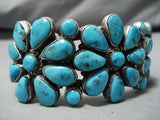 Incredible Vintage Native American Navajo Blue Gem Turquoise Sterling Silver Native Bracelet-Nativo Arts