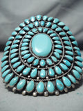 Important Colossal Bahe Vintage Native American Navajo Turquoise Sterling Silver Bracelet-Nativo Arts