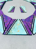 One Of The Craziest Ever Native American Sugulite Sterling Silver Necklace-Nativo Arts