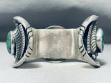 Native American Breathtaking Vintage Old Kingman Turquoise Sterling Silver Dollar Bracelet-Nativo Arts