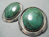 Gorgeous Vintage Native American Navajo Royston Turquoise Sterling Silver Earrings-Nativo Arts