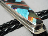 Native American Important Santo Domingo Dan Coriz Turquoise Sterling Silver Bolo Tie-Nativo Arts