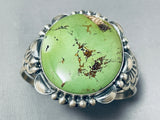 Colossal Native American Navajo Green Nevada Turquoise Sterling Silver Bracelet-Nativo Arts
