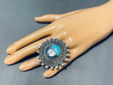 50 Gram Native American Navajo Turquoise Sugulite Sterling Silver Ring-Nativo Arts