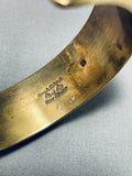 Very Rare Authentic Vintage Native American Navajo Orville Tsinnie Brass Bracelet-Nativo Arts